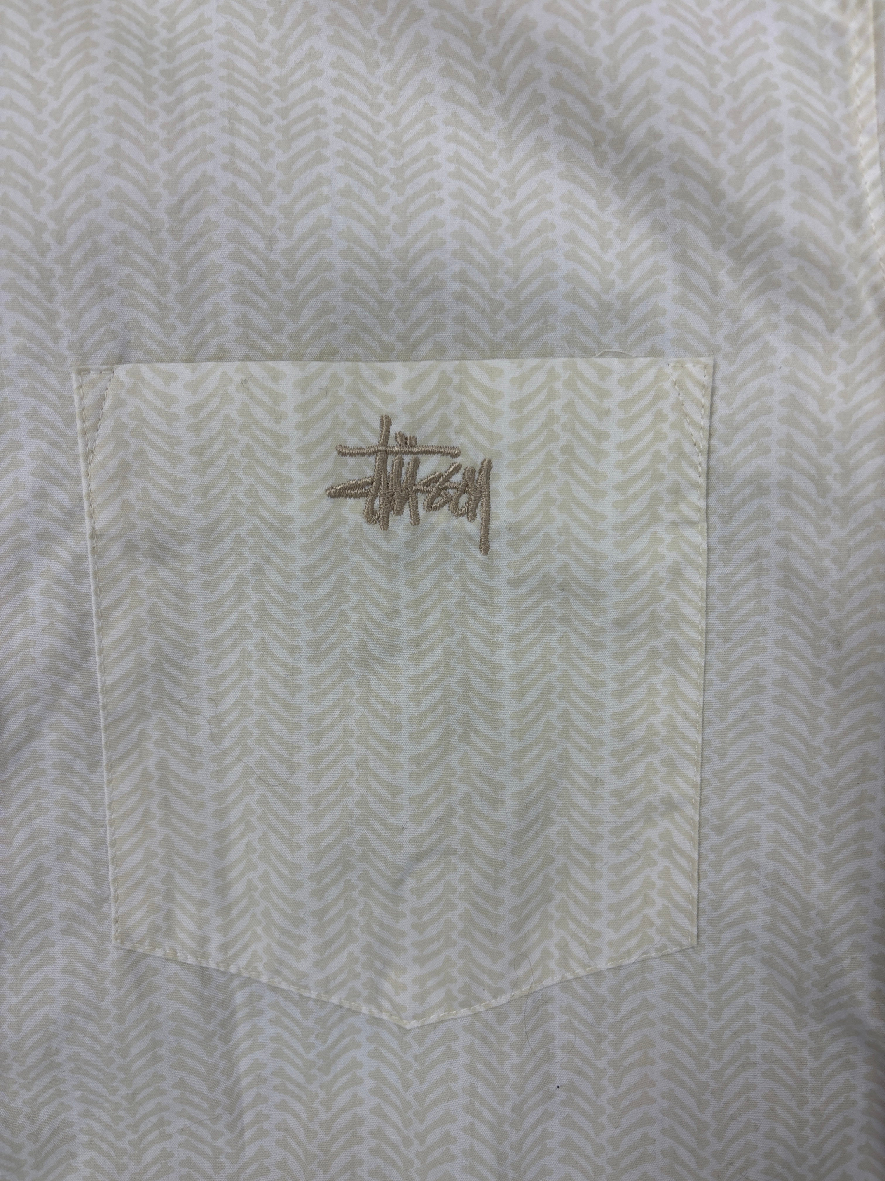 Stussy Linen Button Up Short Sleeve Cream