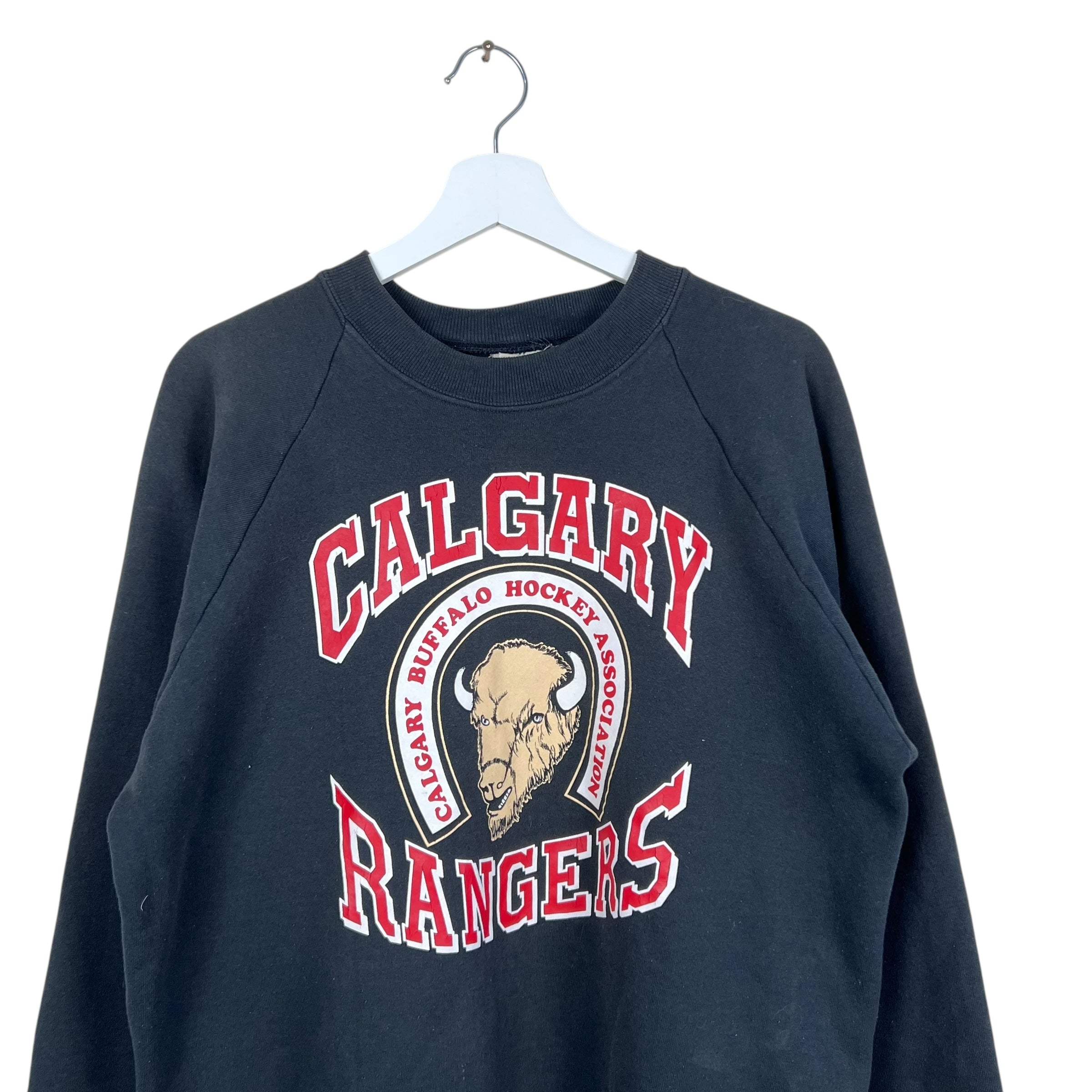 Vintage Calgary Rangers Arch Logo Crewneck Black