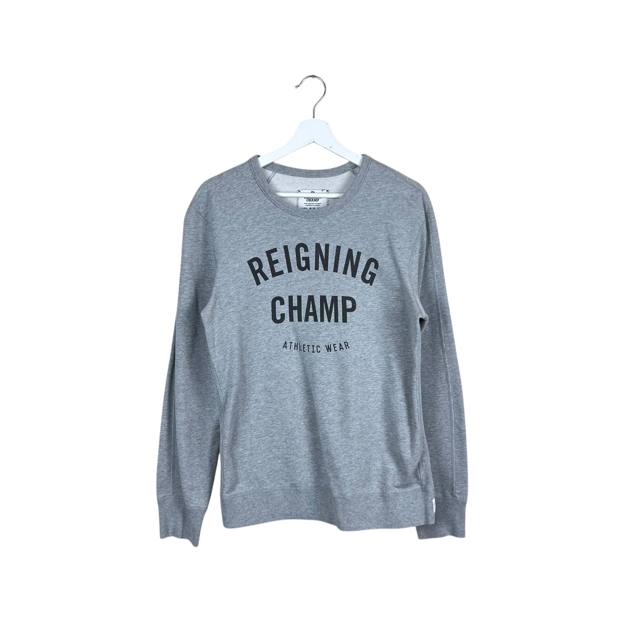 Reigning Champ Arc Spellout Crewneck Heather Grey