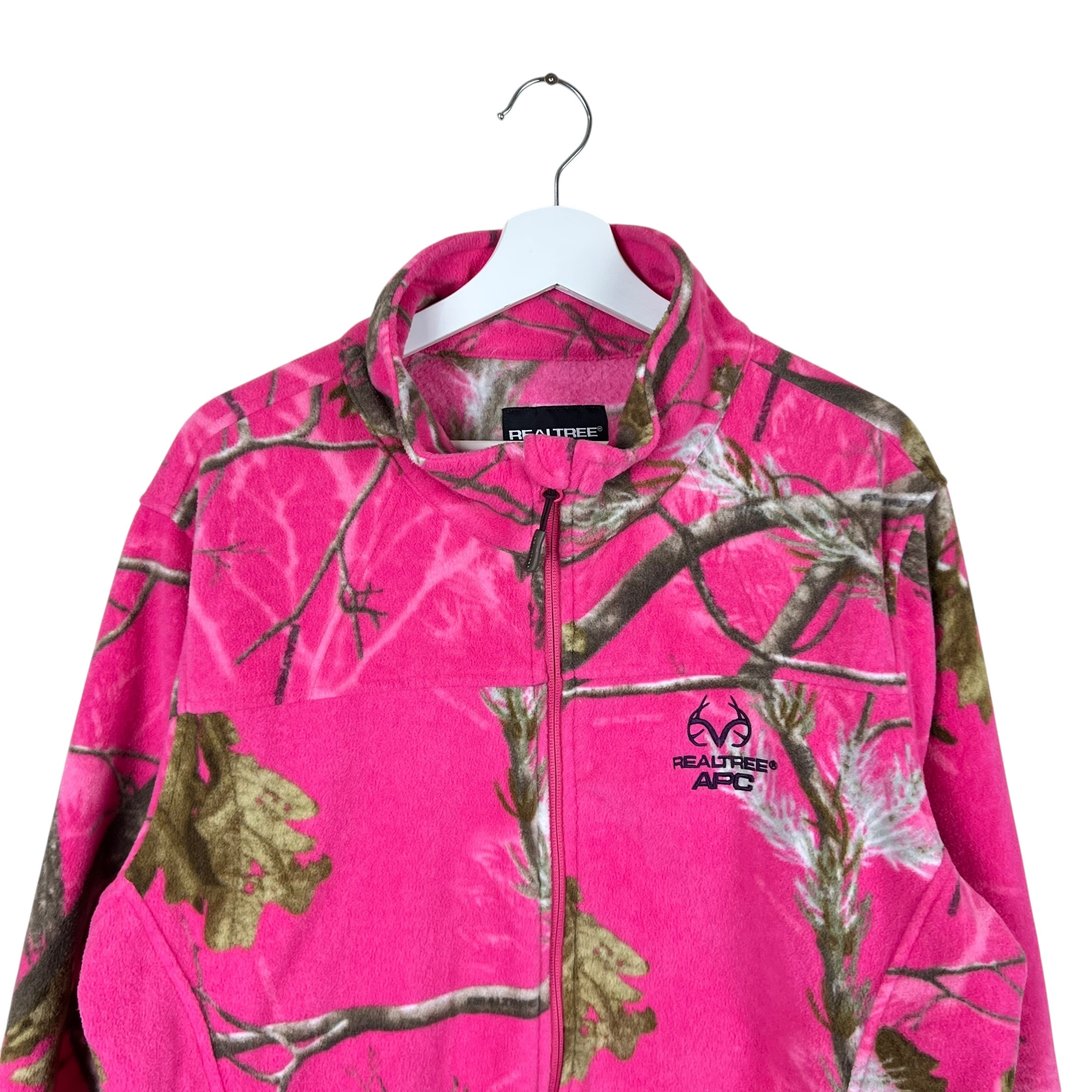Vintage RealTree APC Women’s Zip Up Fleece Pink Camo