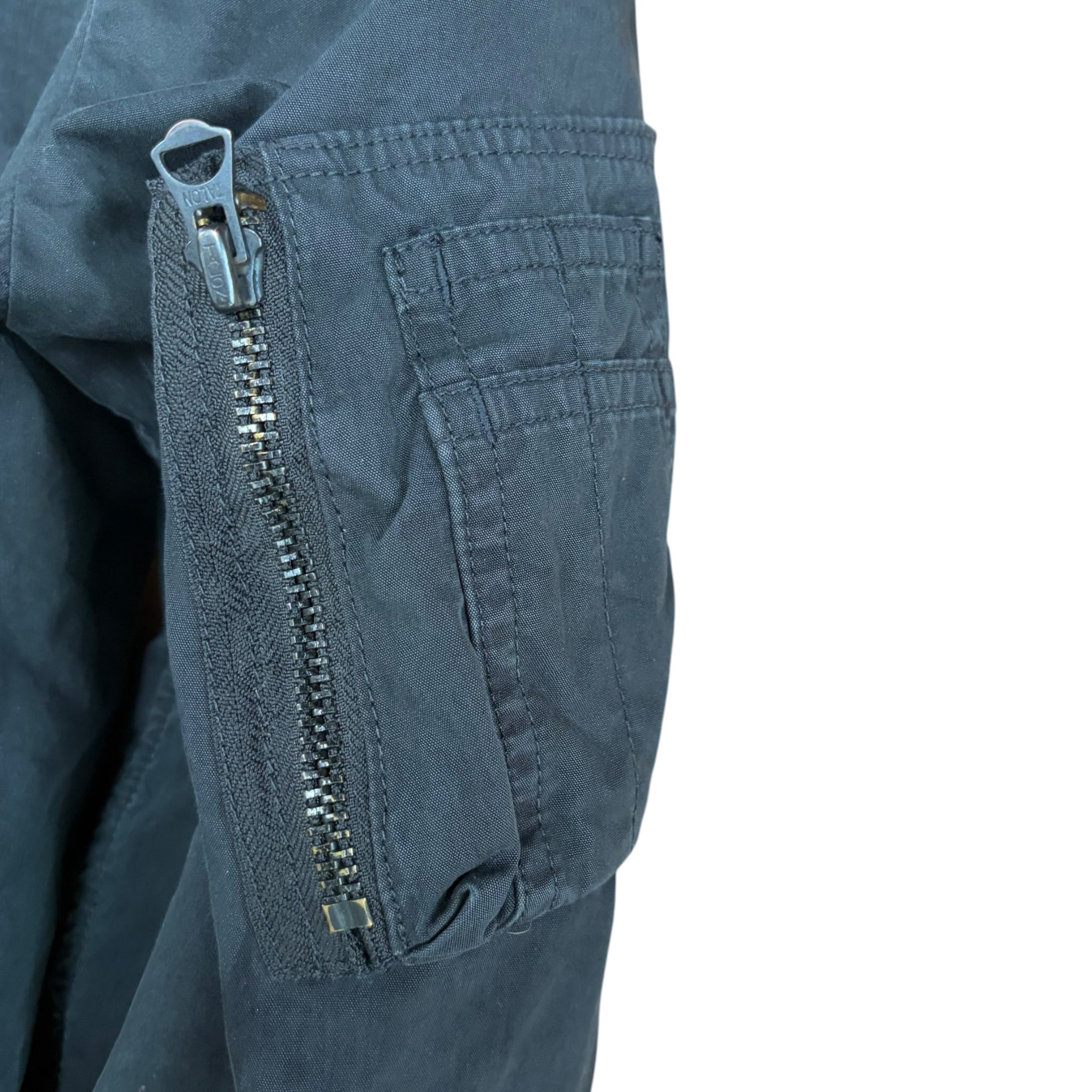 Vintage Denim & Supply Ralph Lauren Women’s Camo Hoodie Bomber Jacket Black