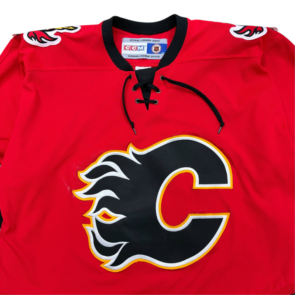 Vintage CCM NHL Calgary Flames Blasty Patch Blank Away Jersey