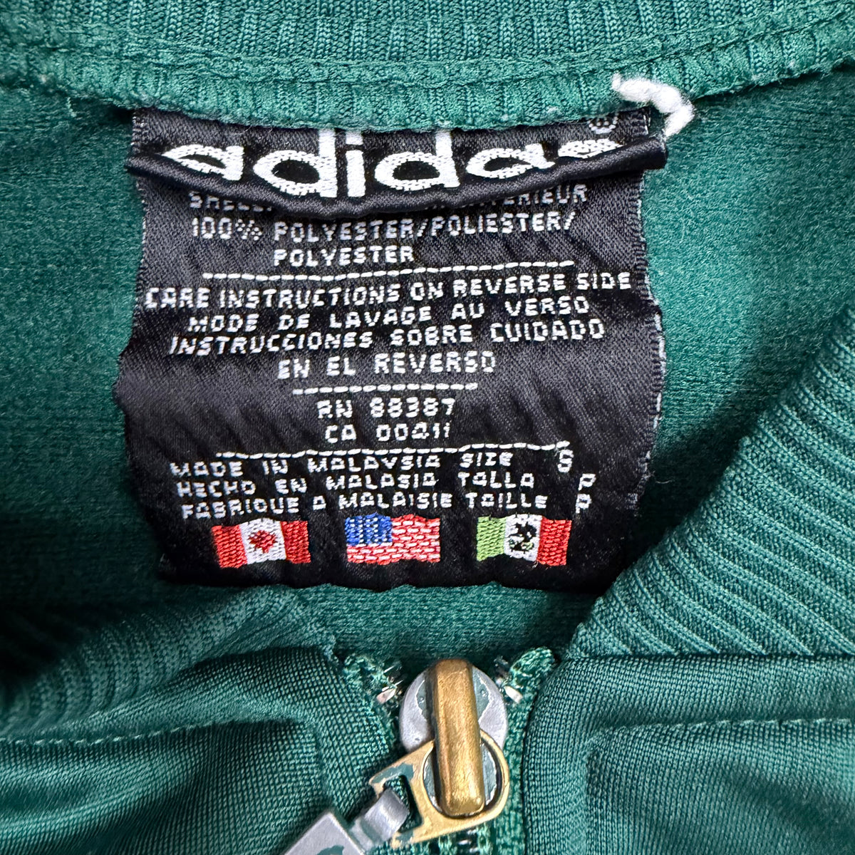 Vintage Adidas Striped Track Jacket Bright Green