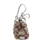 Vintage Coach Signature Kiss Lock Tote Bag Tan