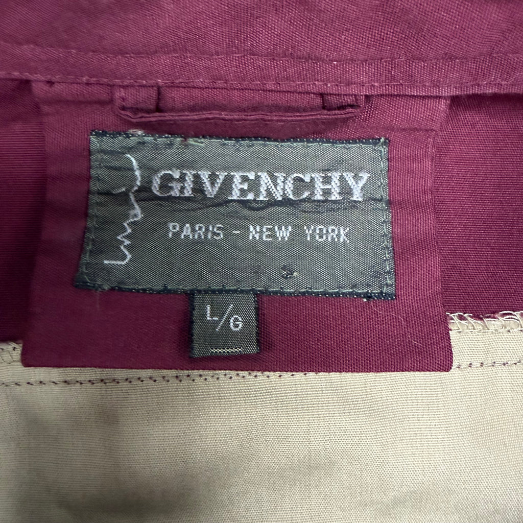 1980’s Givenchy Two Tone Full Zip Jacket Burgundy/Cream