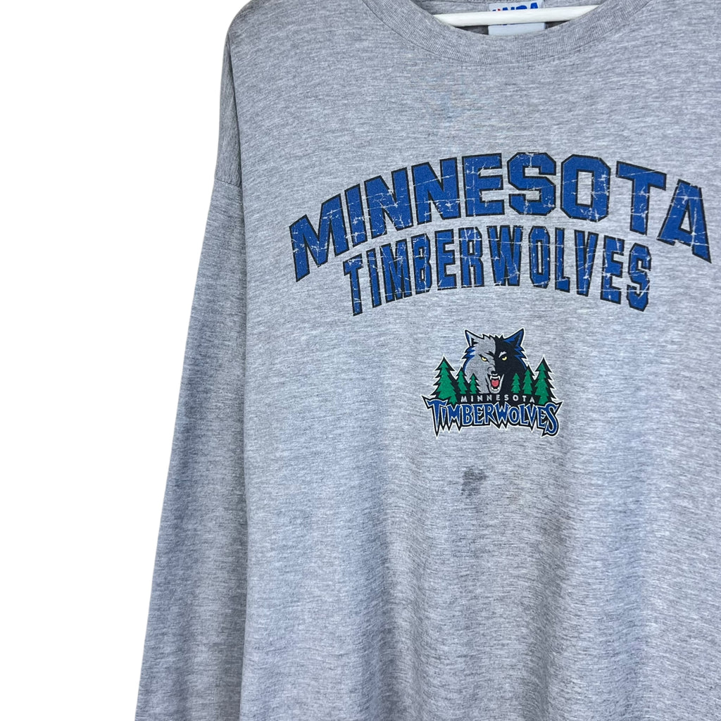 Vintage NBA Minnesota Timberwolves Logo Longsleeve Grey