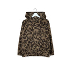 Vintage Dragon Print AOP Sherpa Hoodie Brown