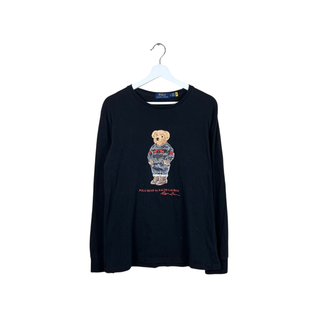 Polo By Ralph Lauren Holiday Teddy Bear Longsleeve Black