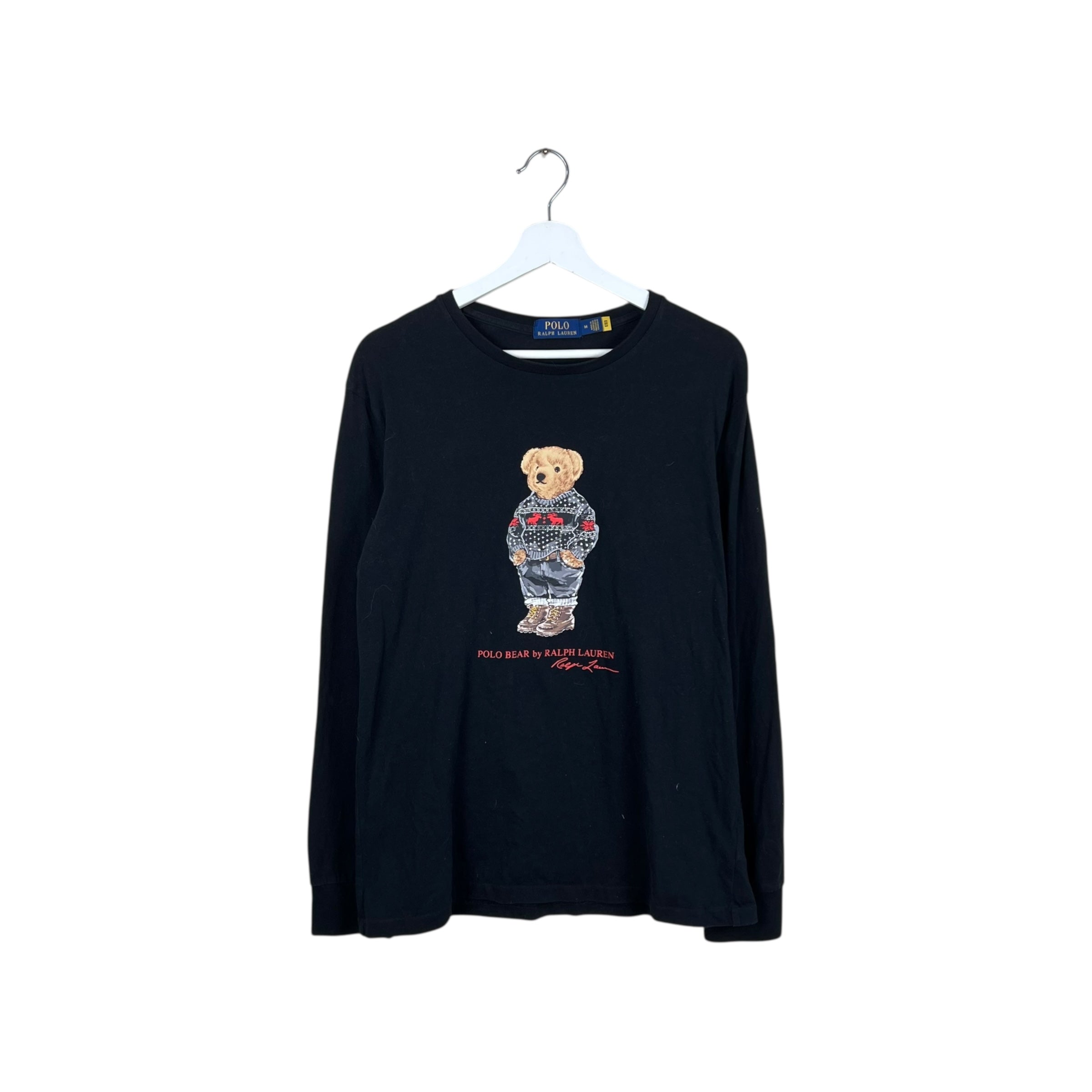 Polo By Ralph Lauren Holiday Teddy Bear Longsleeve Black