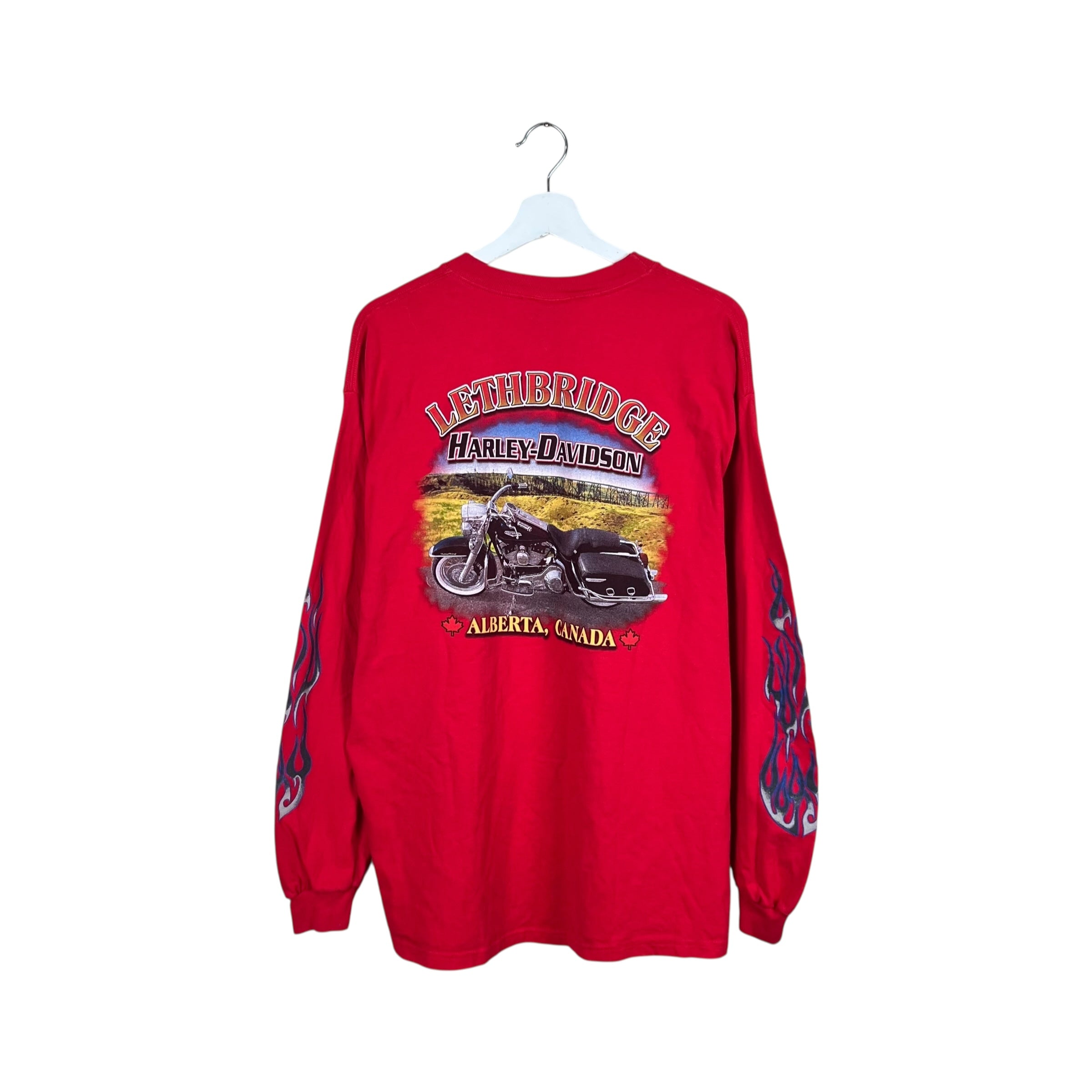 2001 Harley Davidson Lethbridge, Alberta Flame Longsleeve Red
