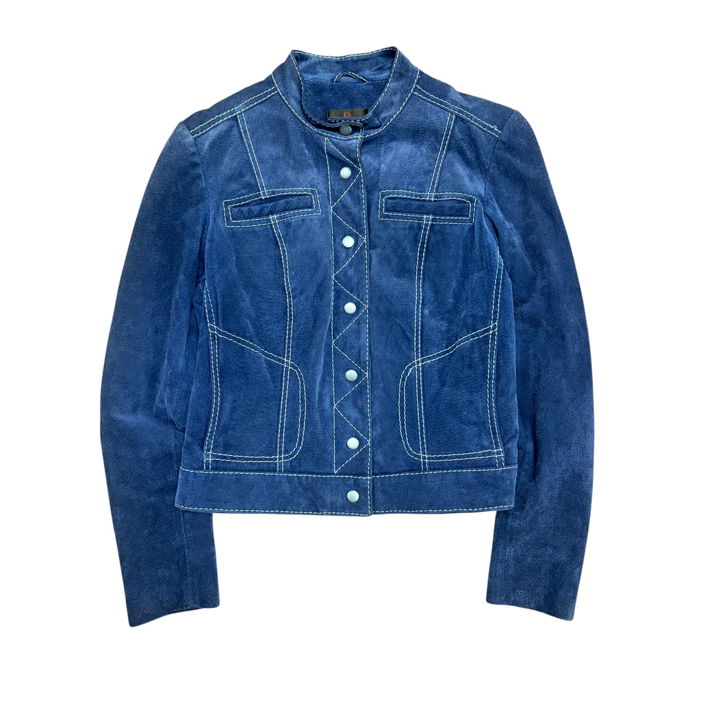 Vintage Danier Women’s Western Suede Leather Jacket Blue