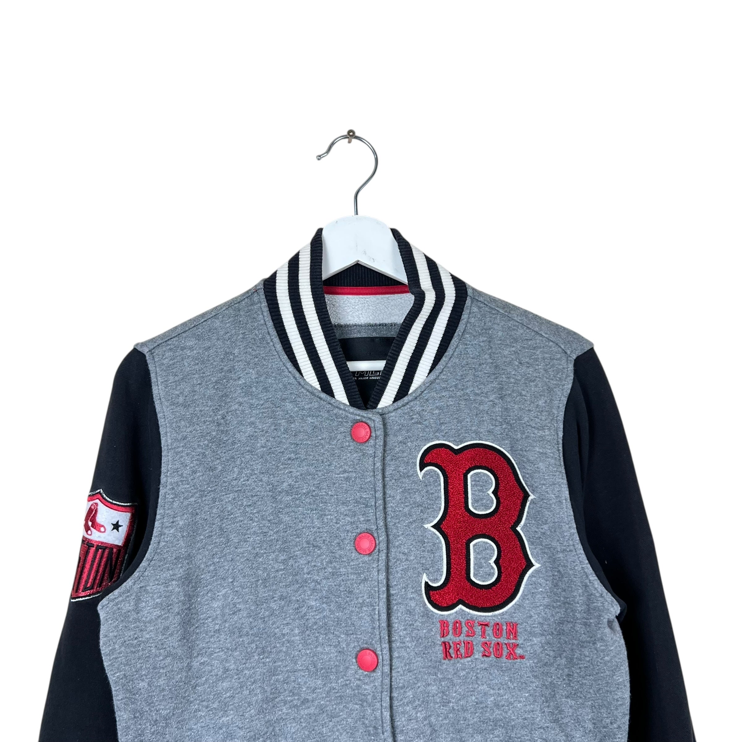 Vintage MLB Youth Boston Red Sox Chenille Logo Bomber Jacket Grey