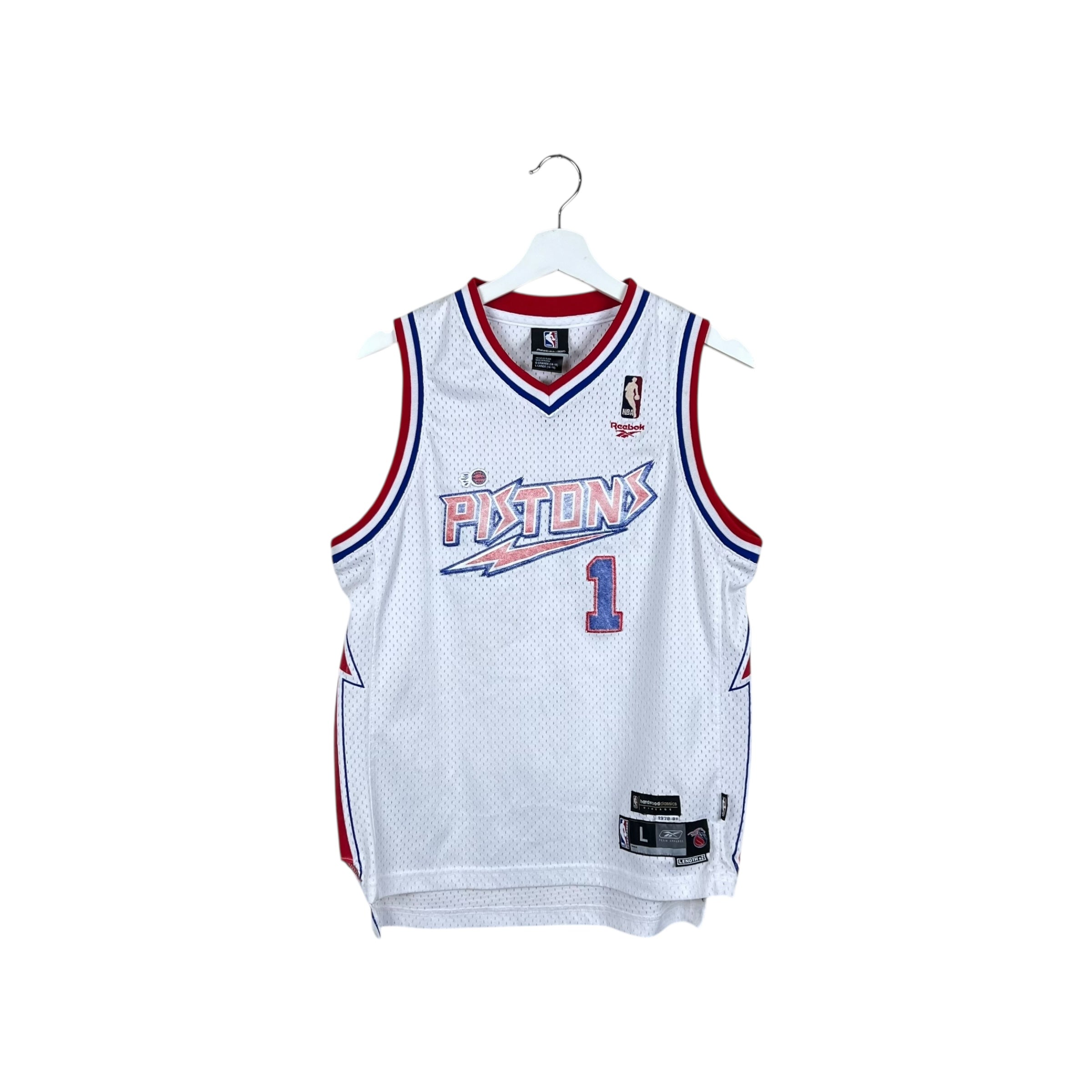 Vintage Reebok Youth Detroit Pistons Hardwood Classic 1981 Chauncey Billups Home Jersey