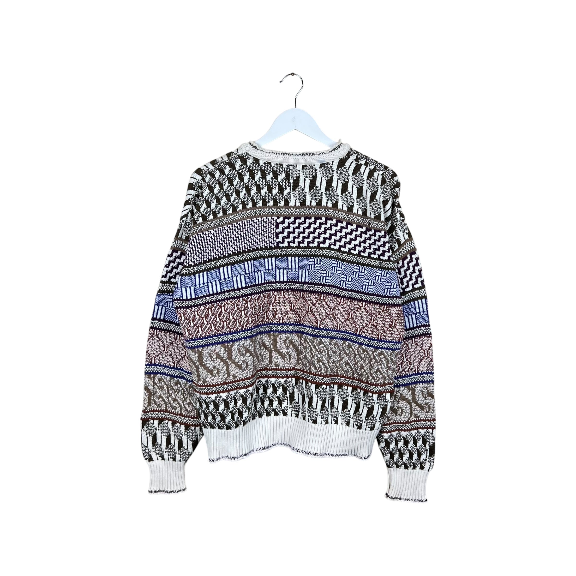 Vintage Colours By Alexander Julian Multi Pattern Stripe Knit