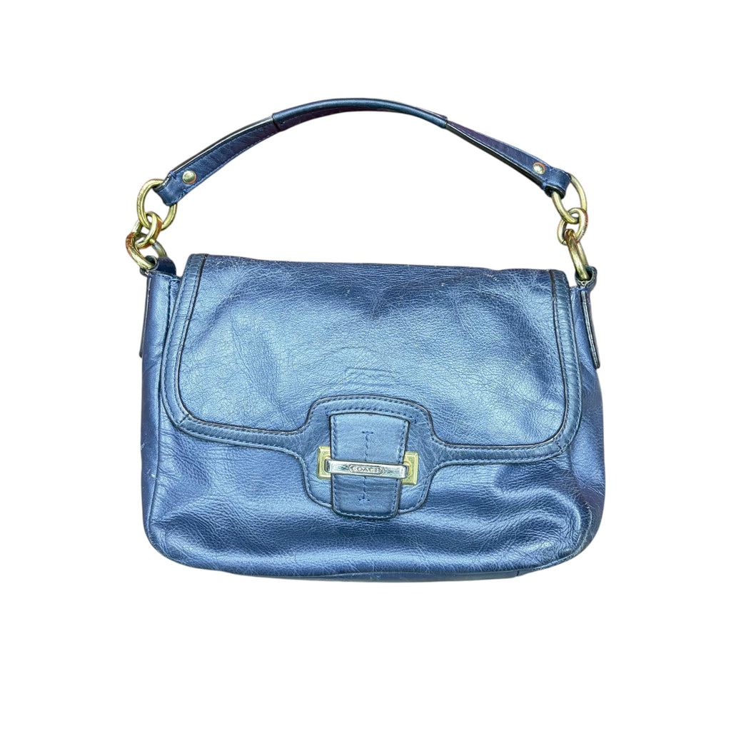 Coach Leather Shoulder Satchel Purse/Crossbody Bag Indigo Blue