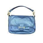 Coach Leather Shoulder Satchel Purse/Crossbody Bag Indigo Blue