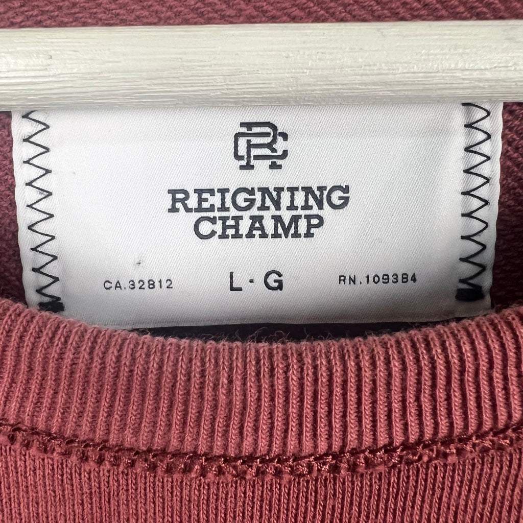 Reigning Champ Midweight Terry Crewneck Crimson