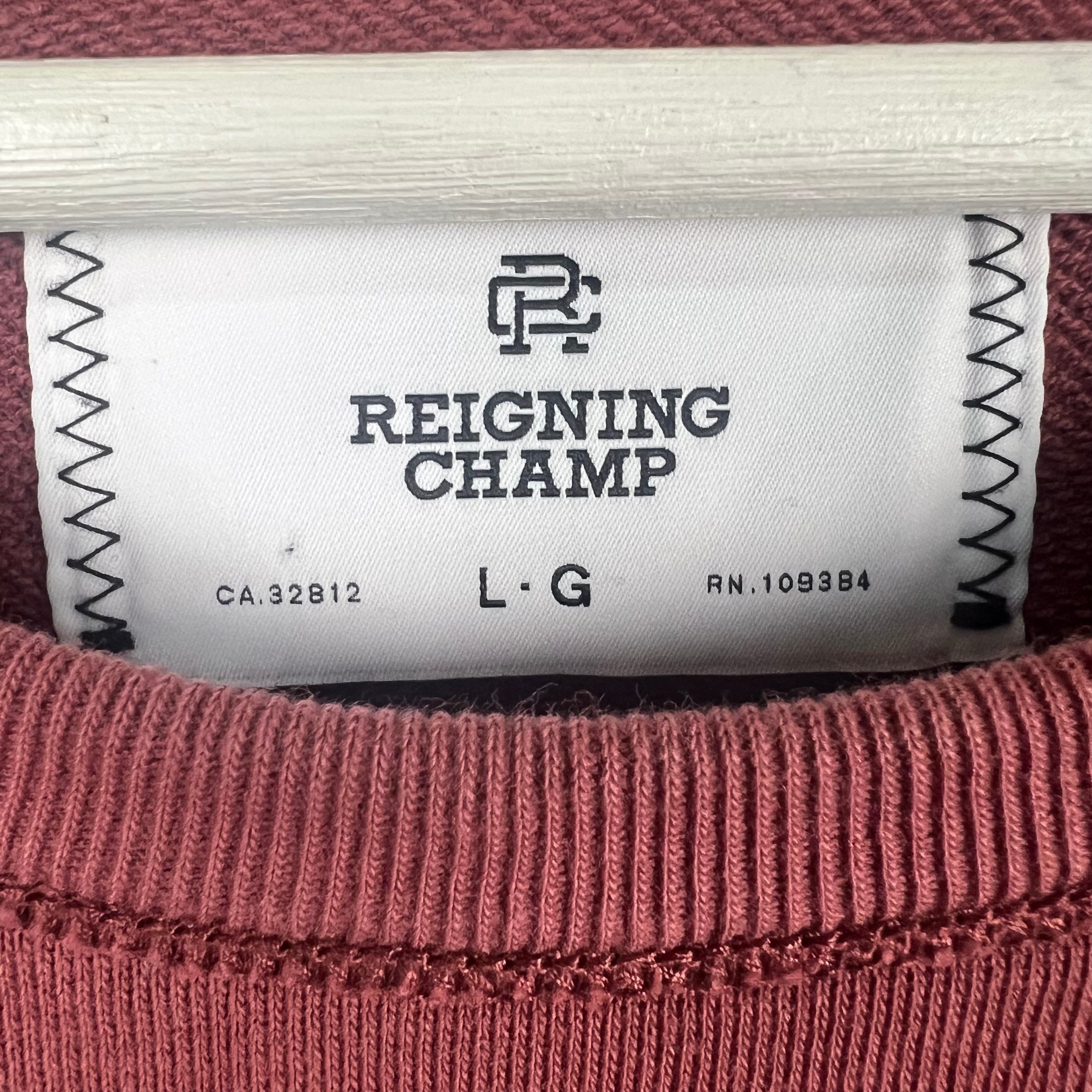 Reigning Champ Midweight Terry Crewneck Crimson