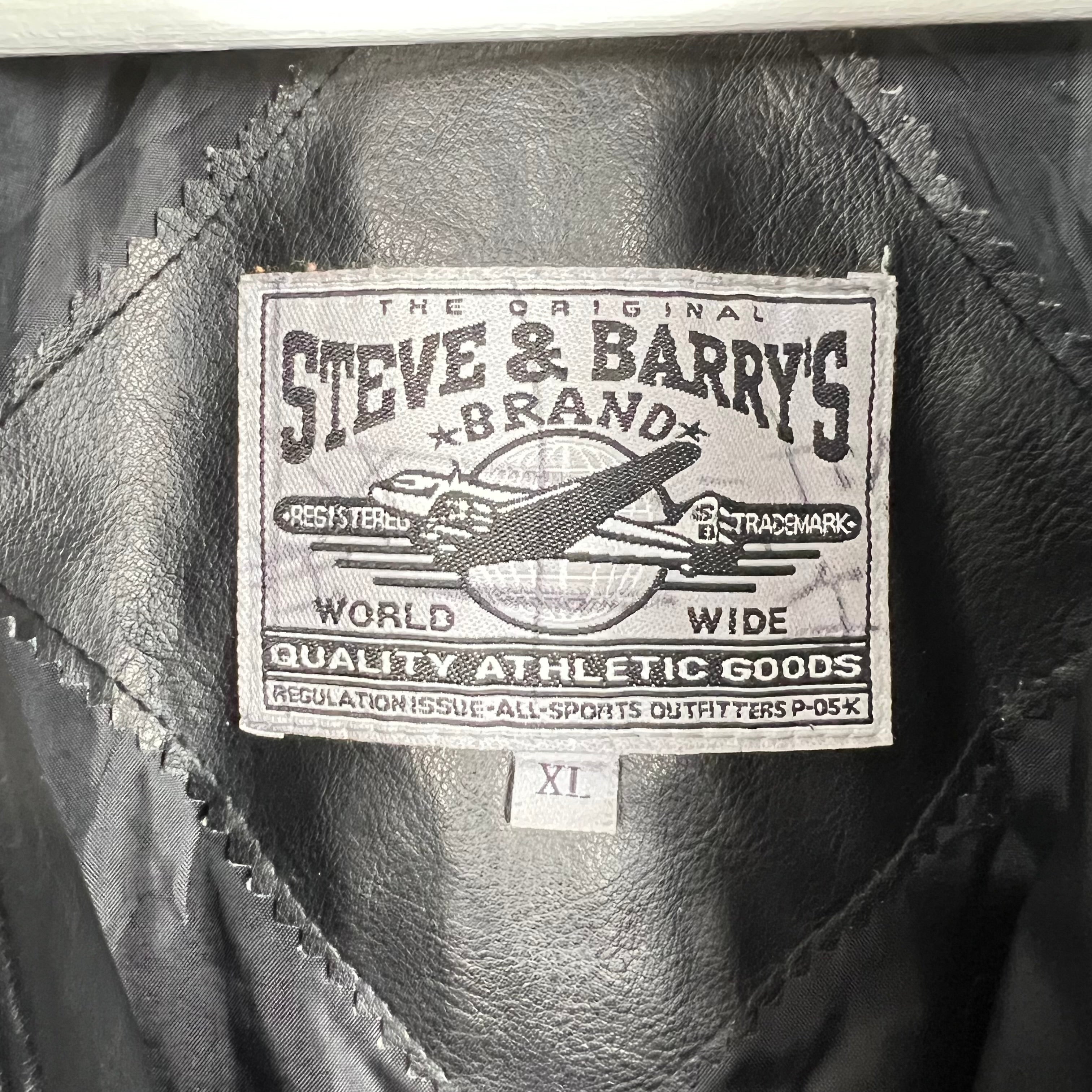 Vintage Steve & Barry’s Ohio State Buckeyes Logo Bomber Leather Jacket Black/Red