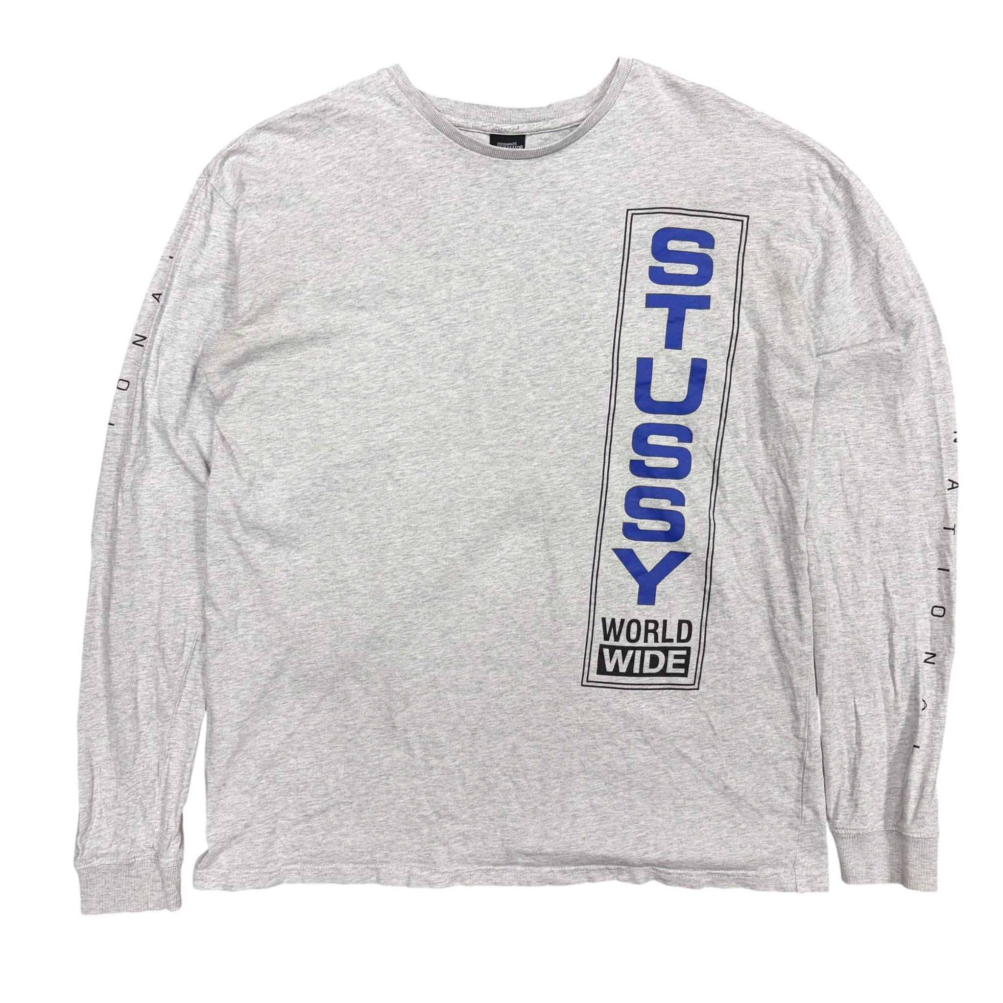 Stussy Worldwide International Longsleeve Grey