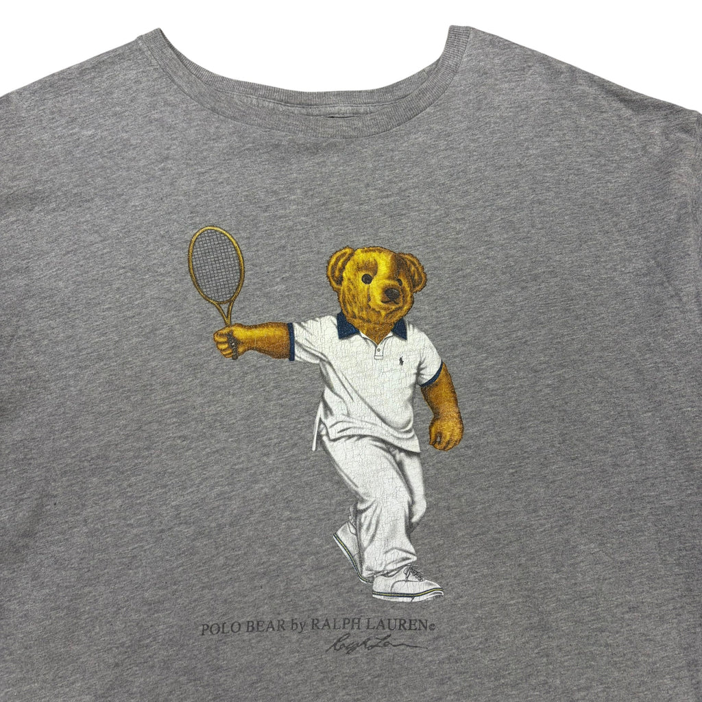 Vintage Polo By Ralph Lauren Tennis Bear Tee Grey