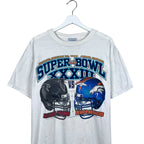 1999 Super Bowl XXXIII Denver Broncos vs Atlanta Falcons Promo Tee White