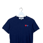 Commes Des Garçons PLAY Double Heart Tee Navy