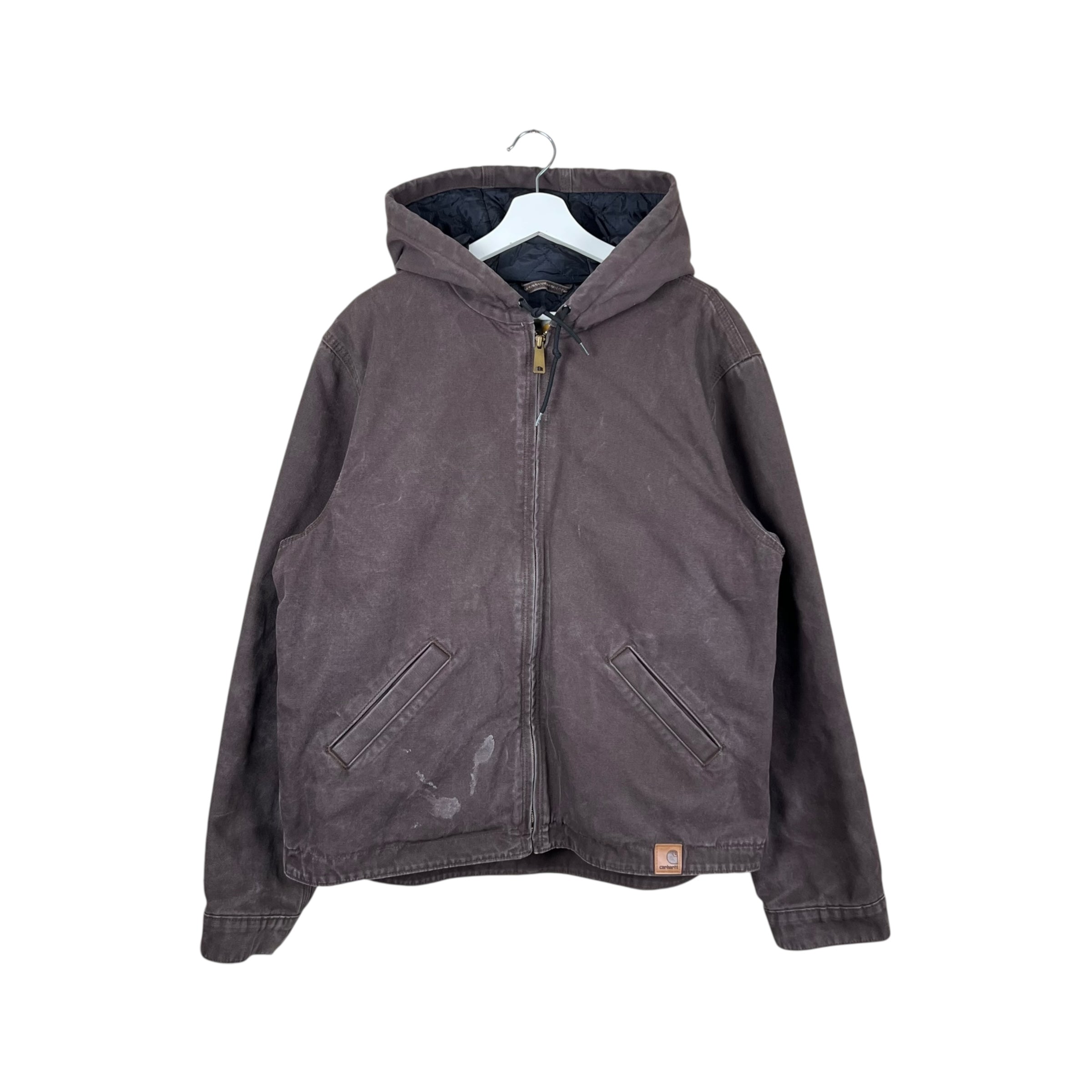 Vintage Carhartt Insulated Hooded Full Zip Jacket Chocolate Brown