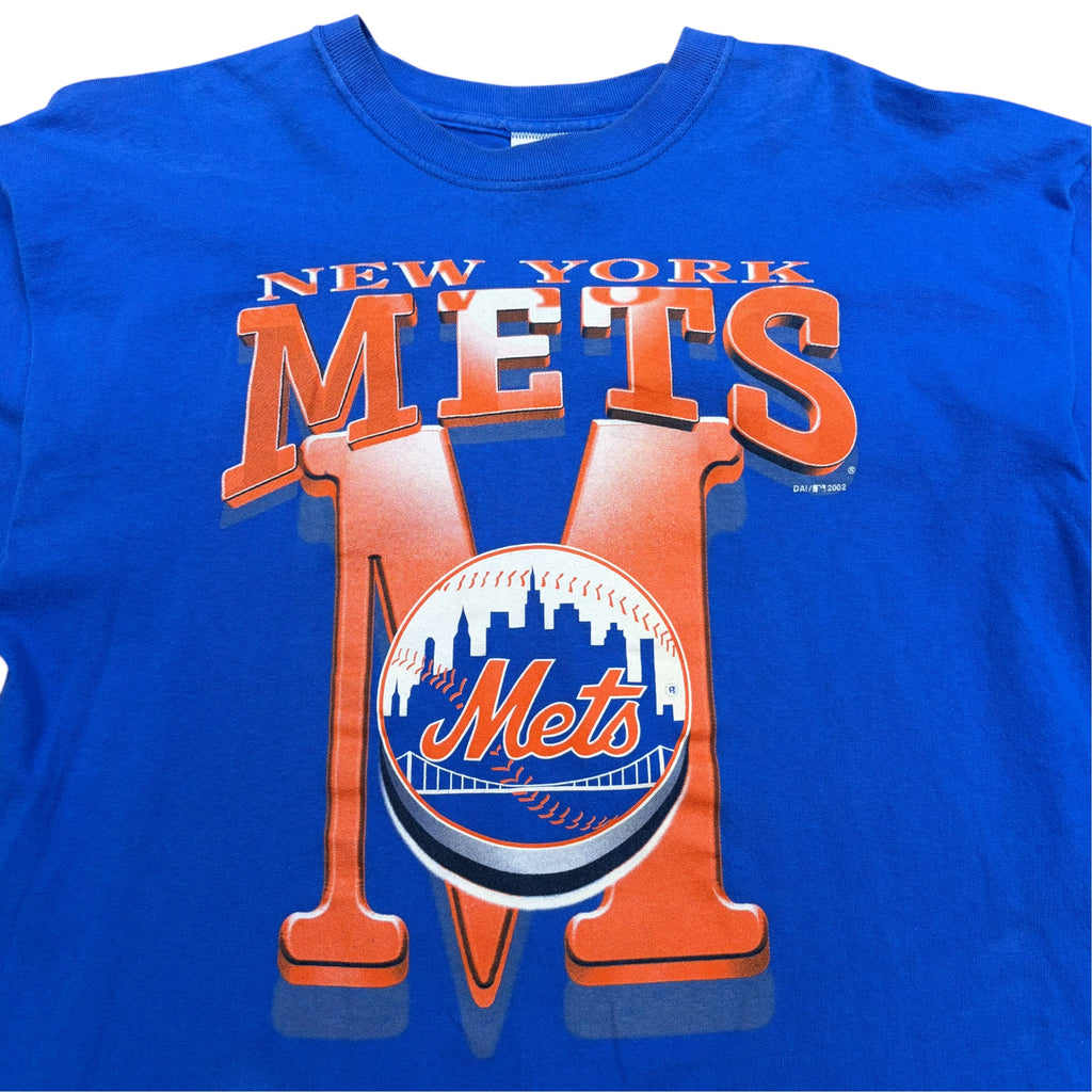 2002 Dynasty MLB New York Mets Logo Tee Blue