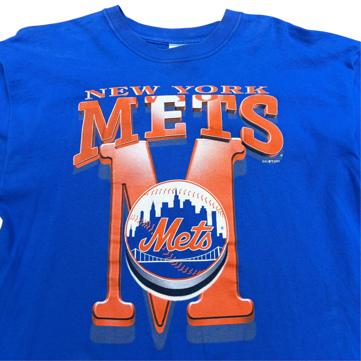 2002 Dynasty MLB New York Mets Logo Tee Blue