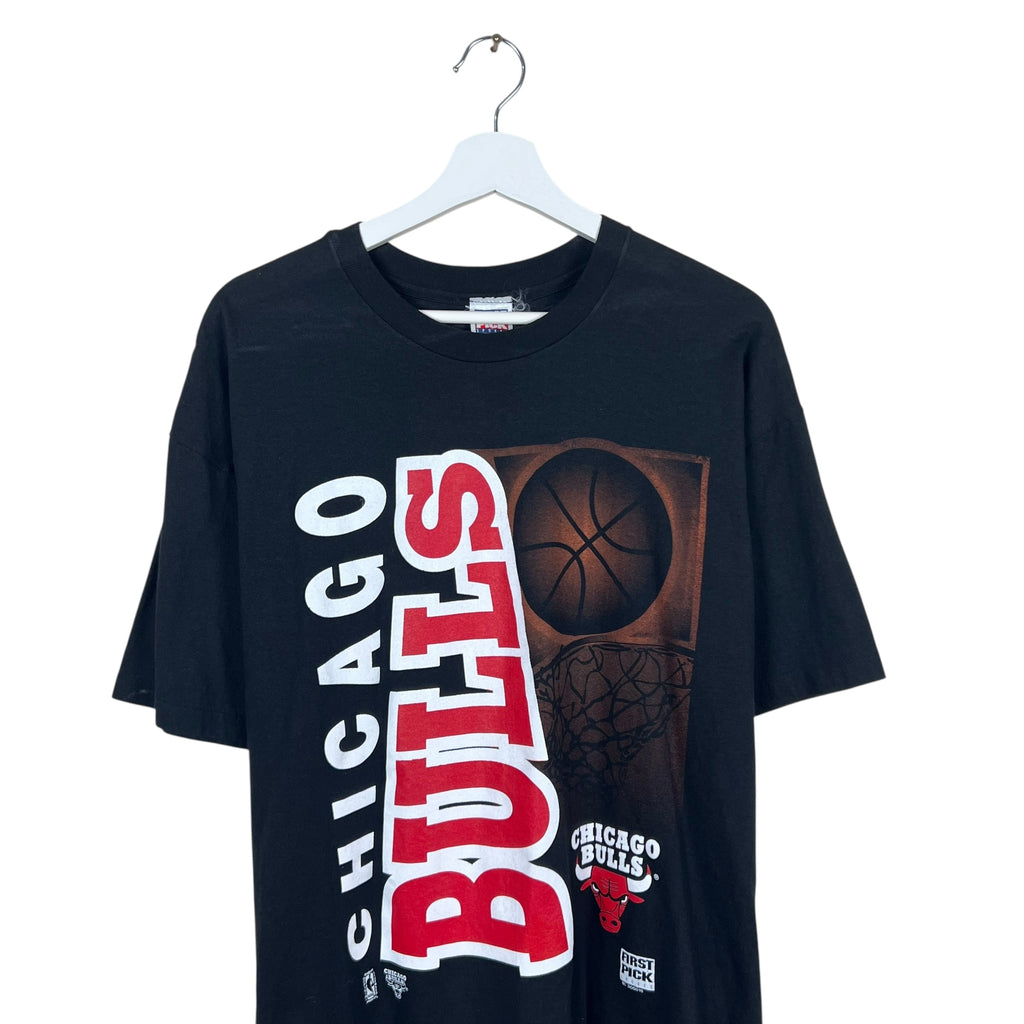 Vintage First Pick NBA Chicago Bulls Logo Tee Black