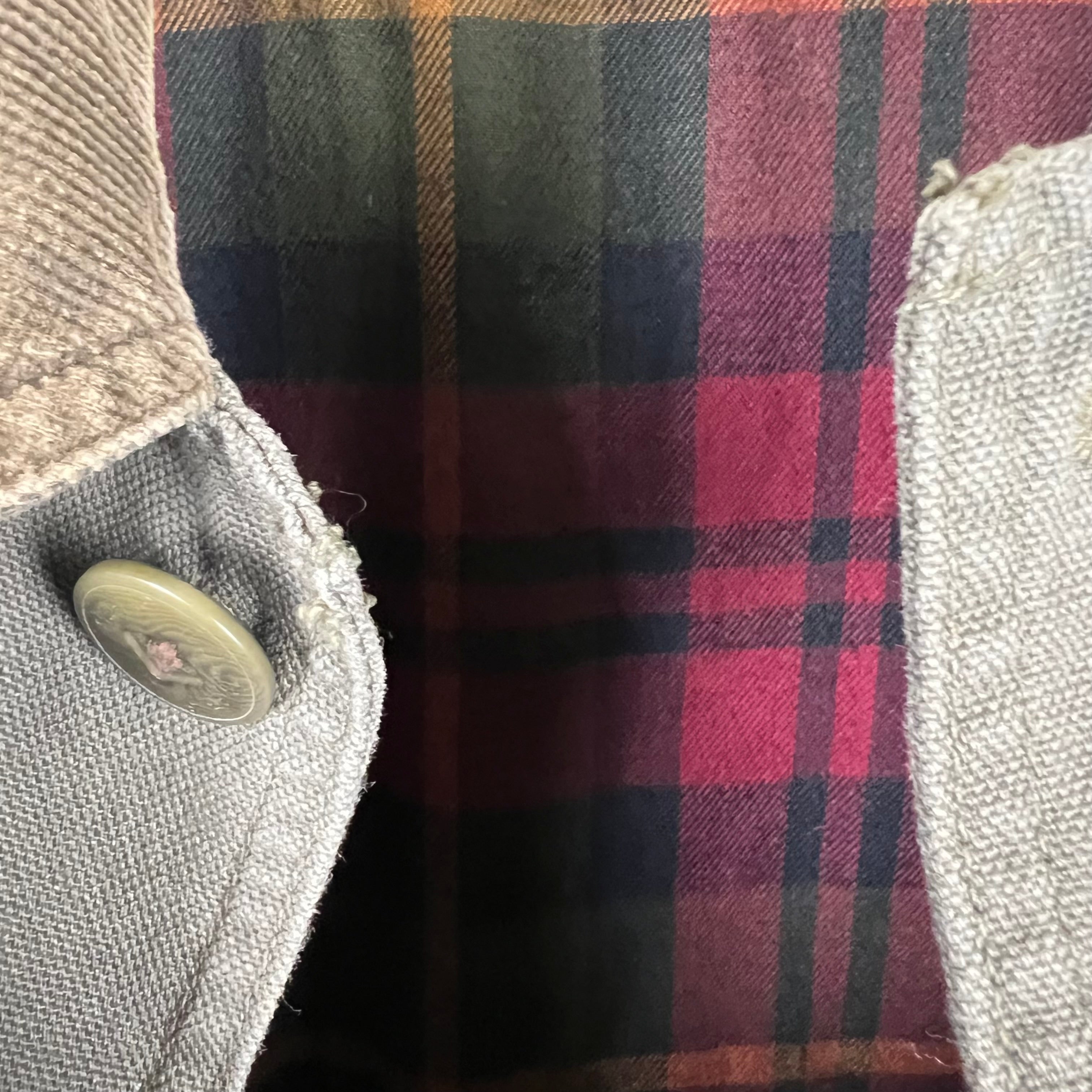Vintage L.L. Bean Farmers Blanket Lined Chore Jacket Faded Olive
