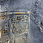 Vintage Wrangler Western Heavy Distressed Jean Jacket Light Wash