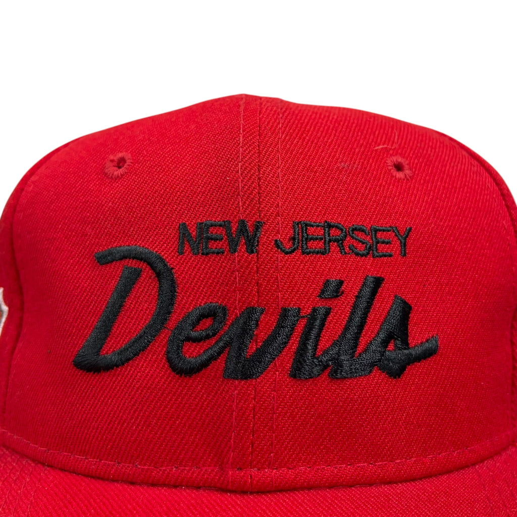 Vintage Sports Specialties NHL New Jersey Devils Script Hat Red