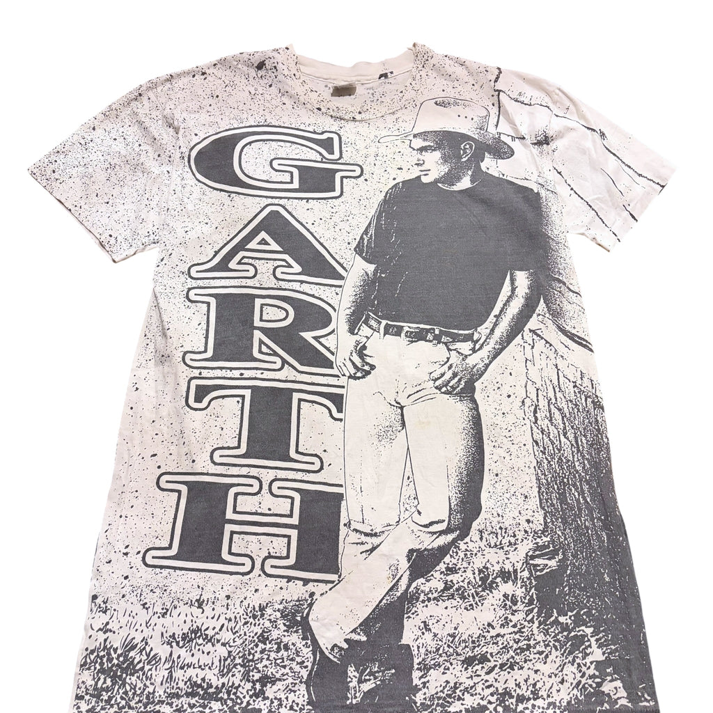 Vintage Garth Brooks Standing AOP Tee White