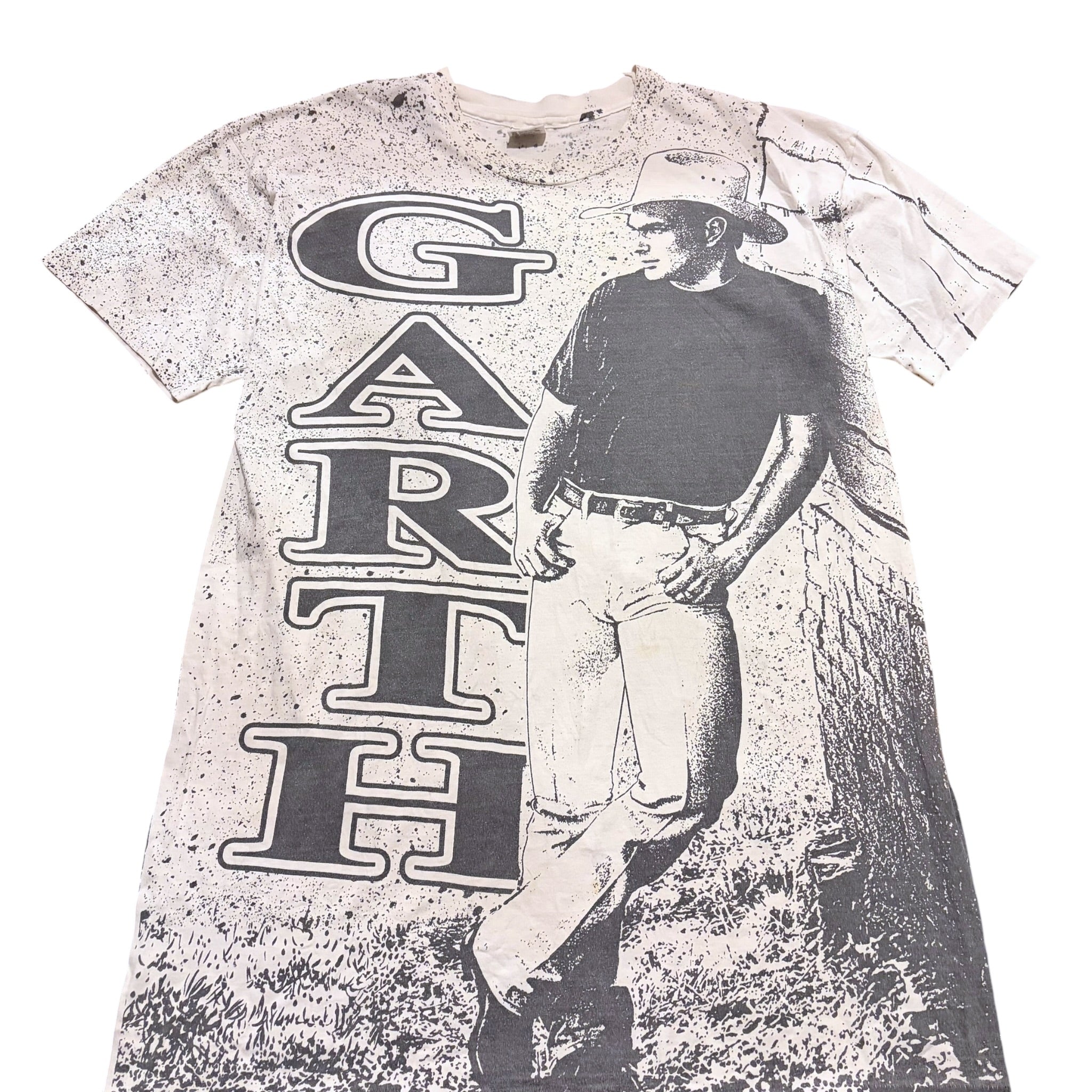 Vintage Garth Brooks Standing AOP Tee White