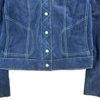 Vintage Danier Women’s Western Suede Leather Jacket Blue