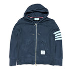 Thom Browne 4 Bar Zip Up Hoodie Black