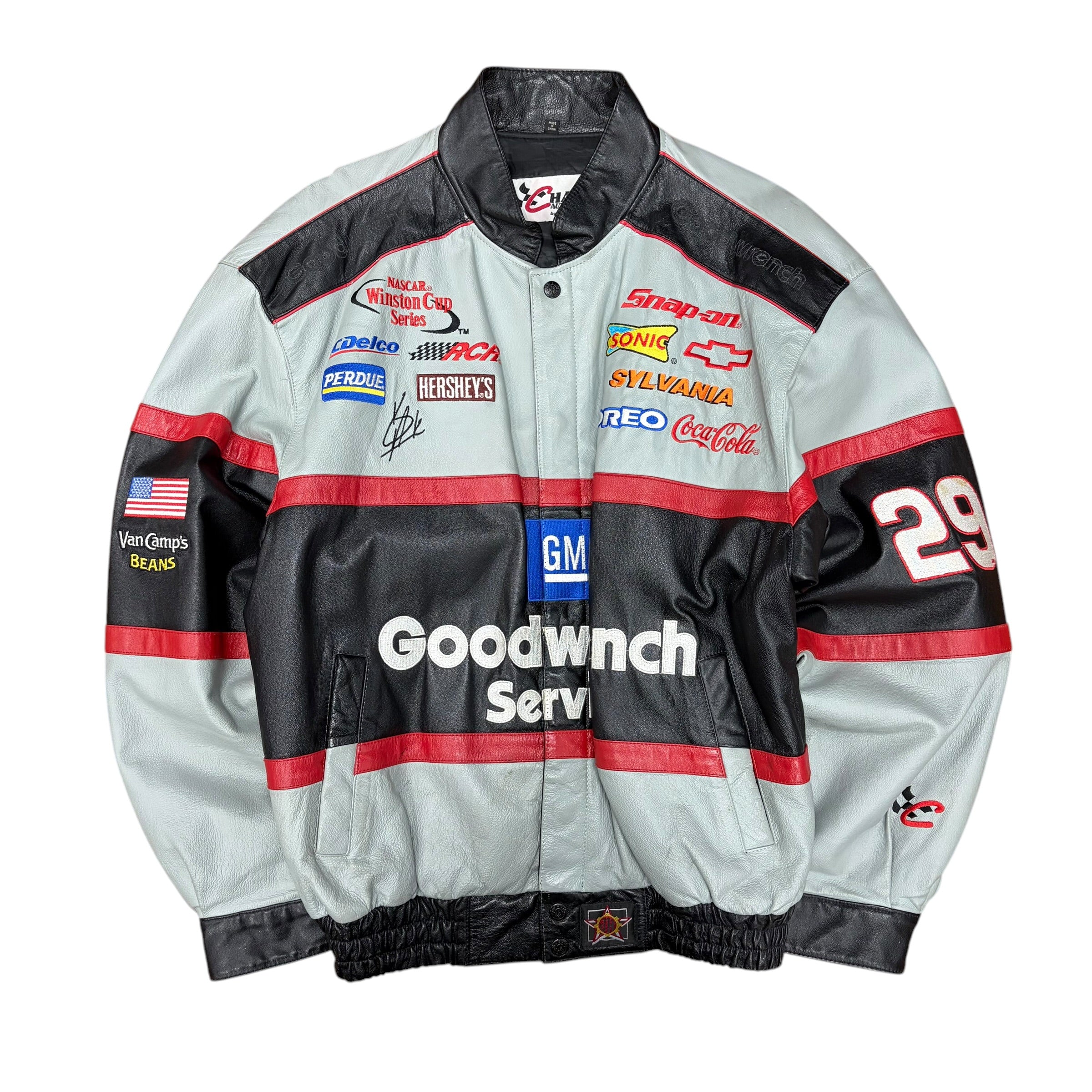 Vintage Jeff Hamilton NASCAR Kevin Harvick Leather Racing Jacket