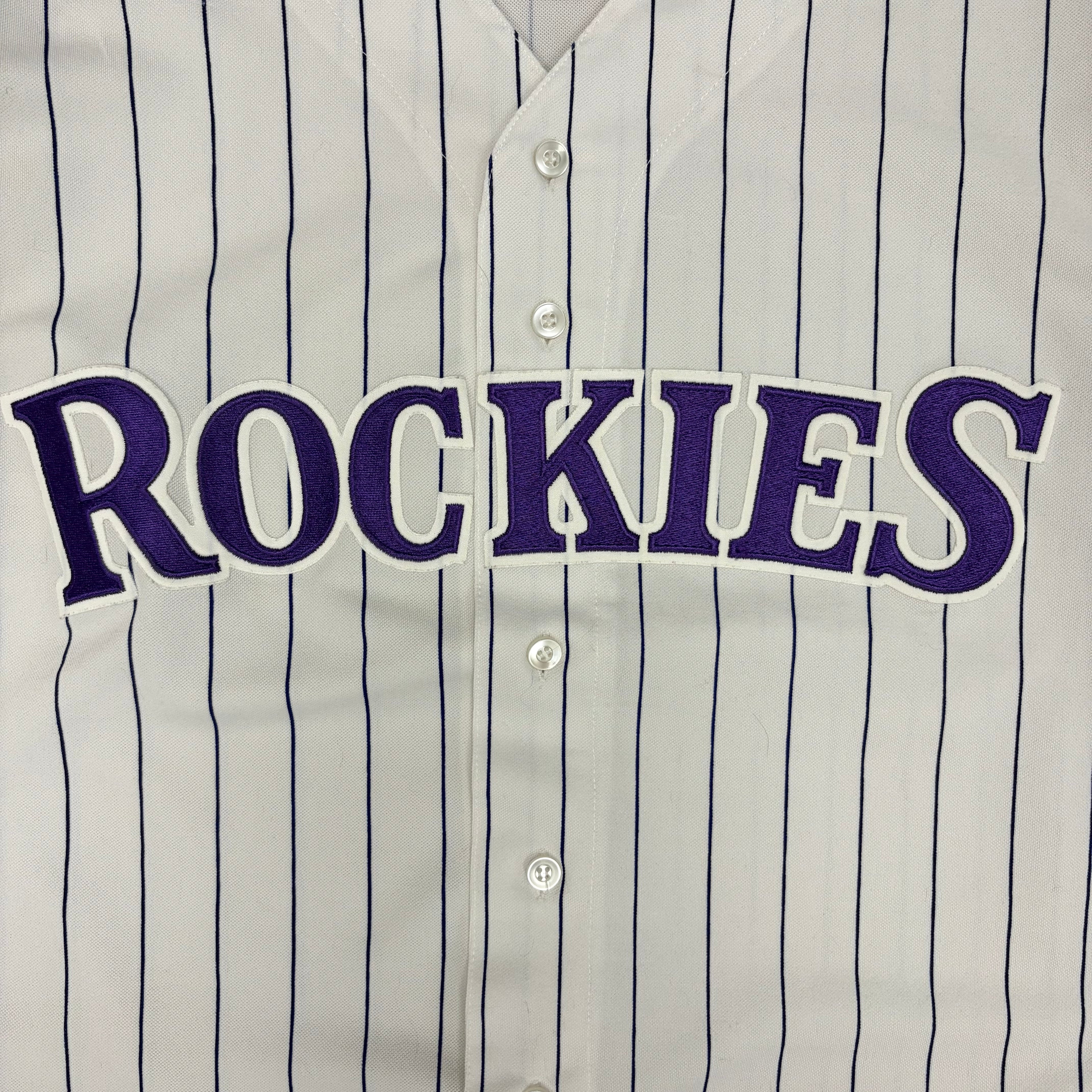 Vintage Russell Athletic MLB Colorado Rockies Blank Pinstripe Jersey