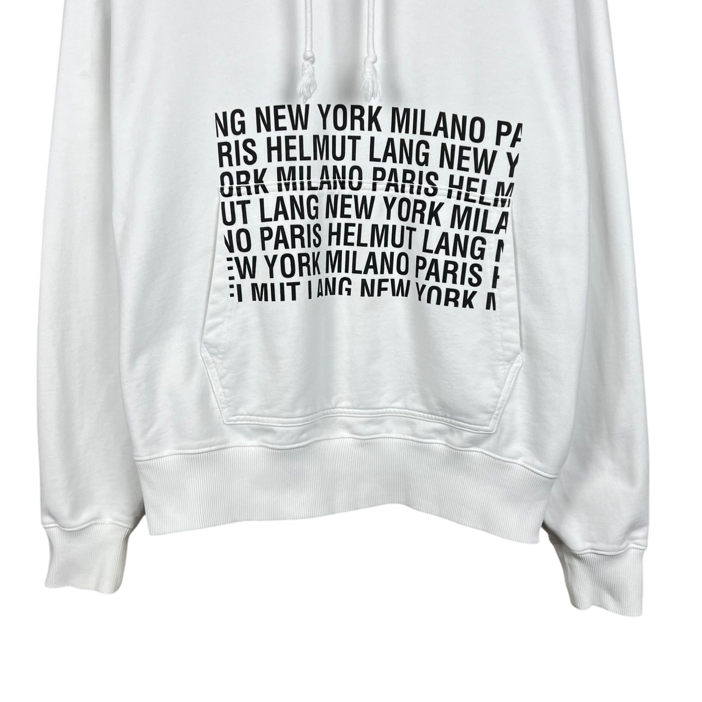 Helmut Lang Box Logo Hoodie White