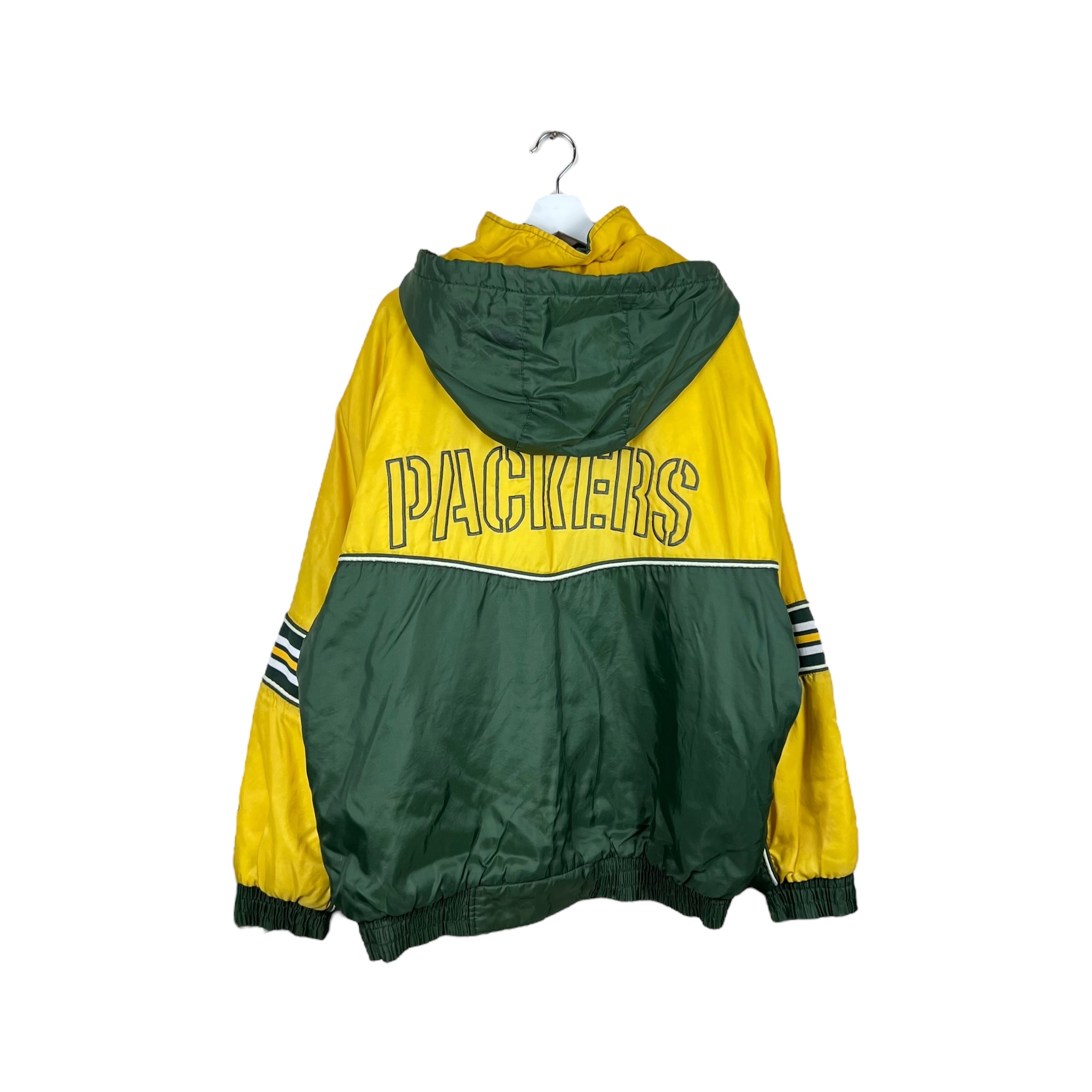 Vintage Game Day Green Bay Packers Hooded Puffer Jacket Yellow/Green