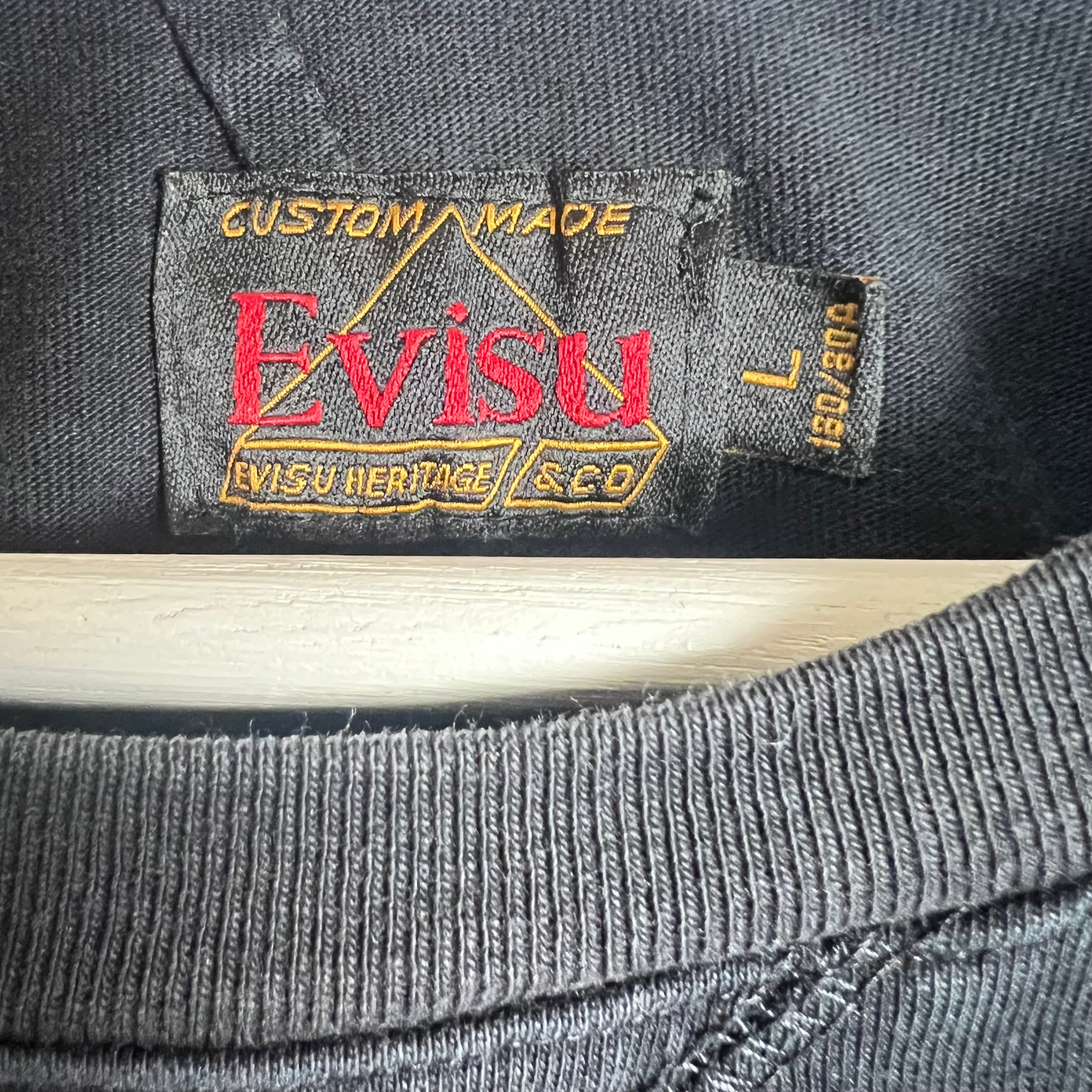 Vintage Evisu Heritage Custom Logo Tee Black