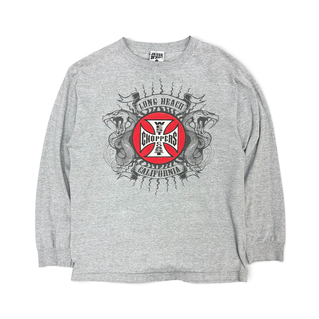 Vintage Y2K West Coast Choppers Long Beach Long Sleeve Grey