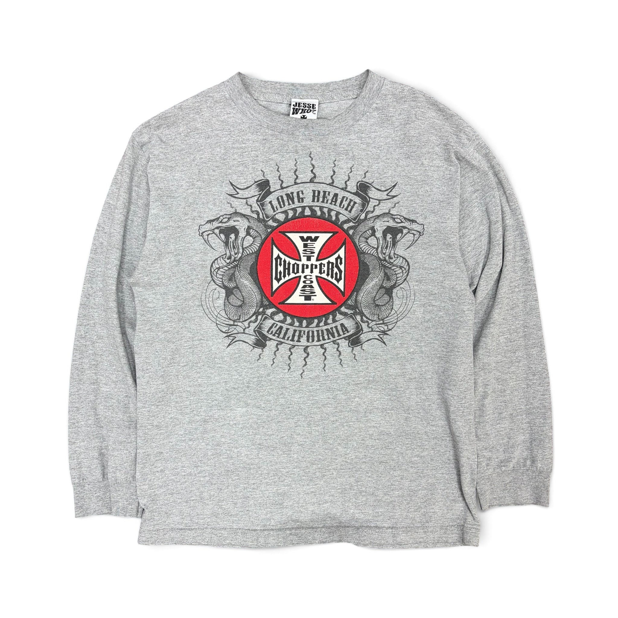 Vintage Y2K West Coast Choppers Long Beach Long Sleeve Grey