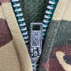 Vintage Military Thermal Lined Hoodie Woodland Camo