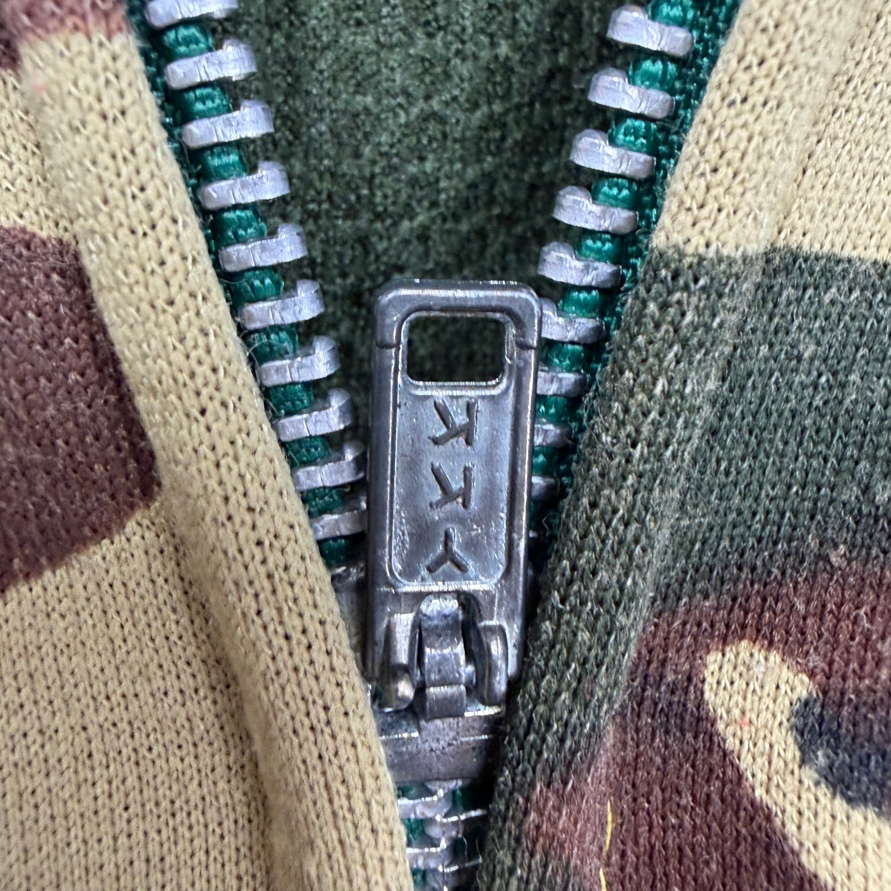 Vintage Military Thermal Lined Hoodie Woodland Camo