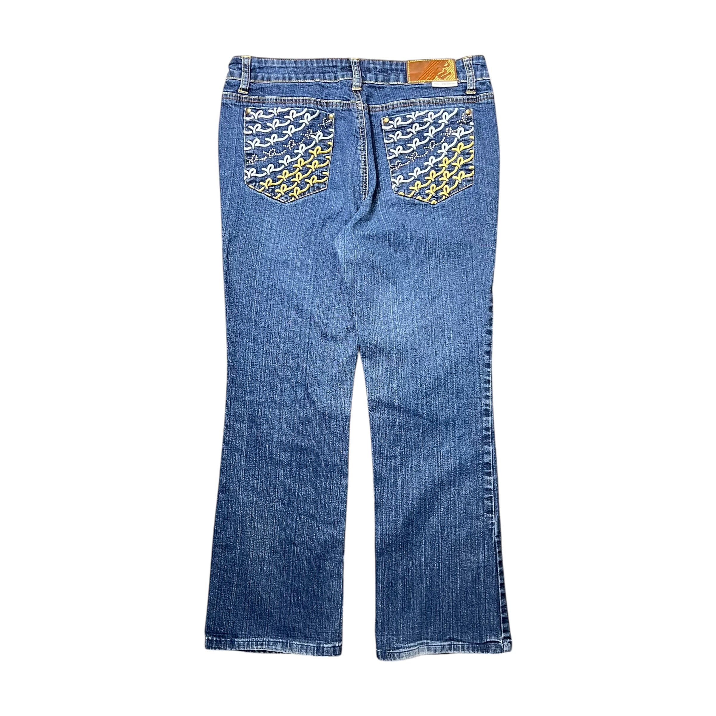 Vintage Rocawear Women’s Bedazzled Boot Cut Jeans Dark Wash