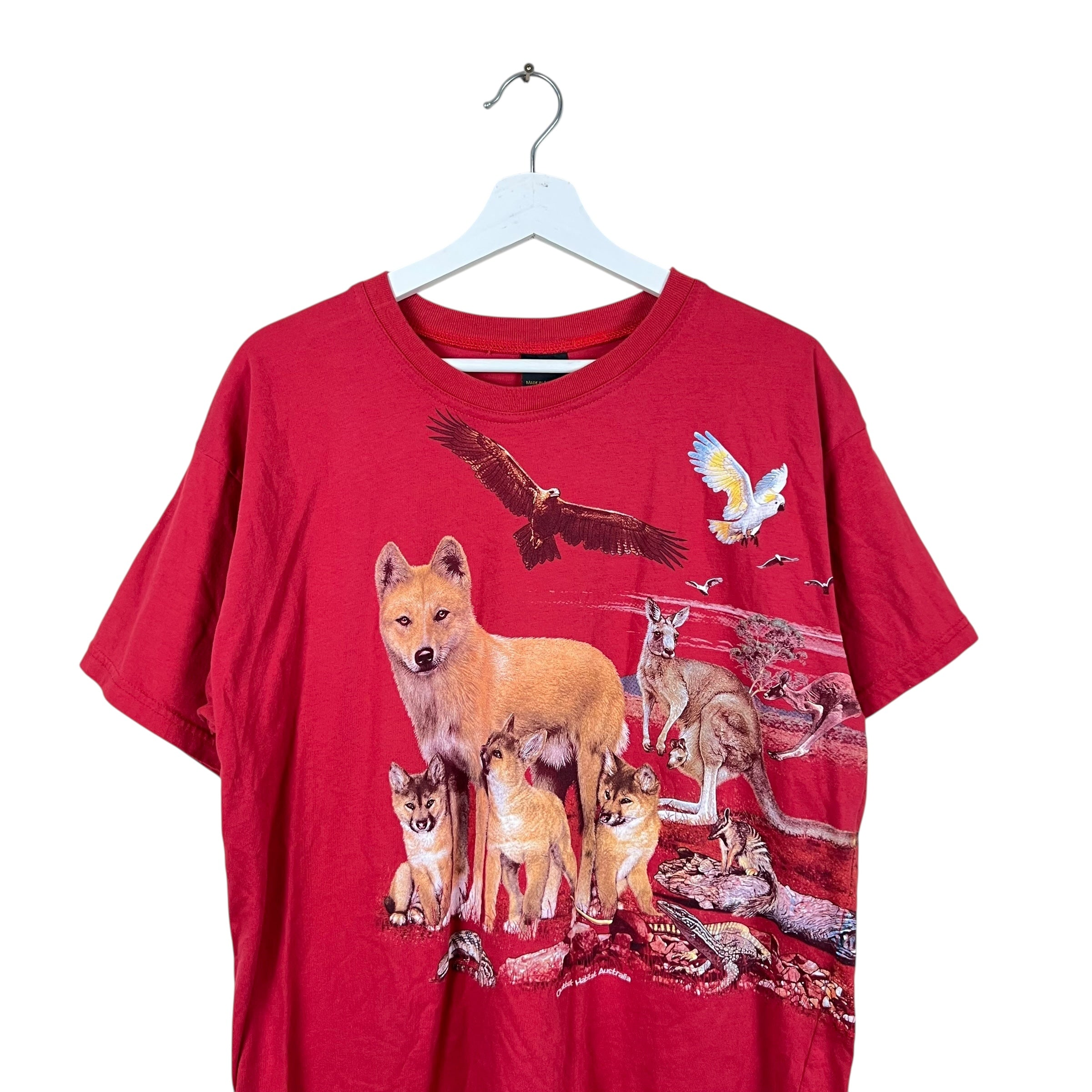 Vintage Wild Planet Australia Wildlife Tee Red