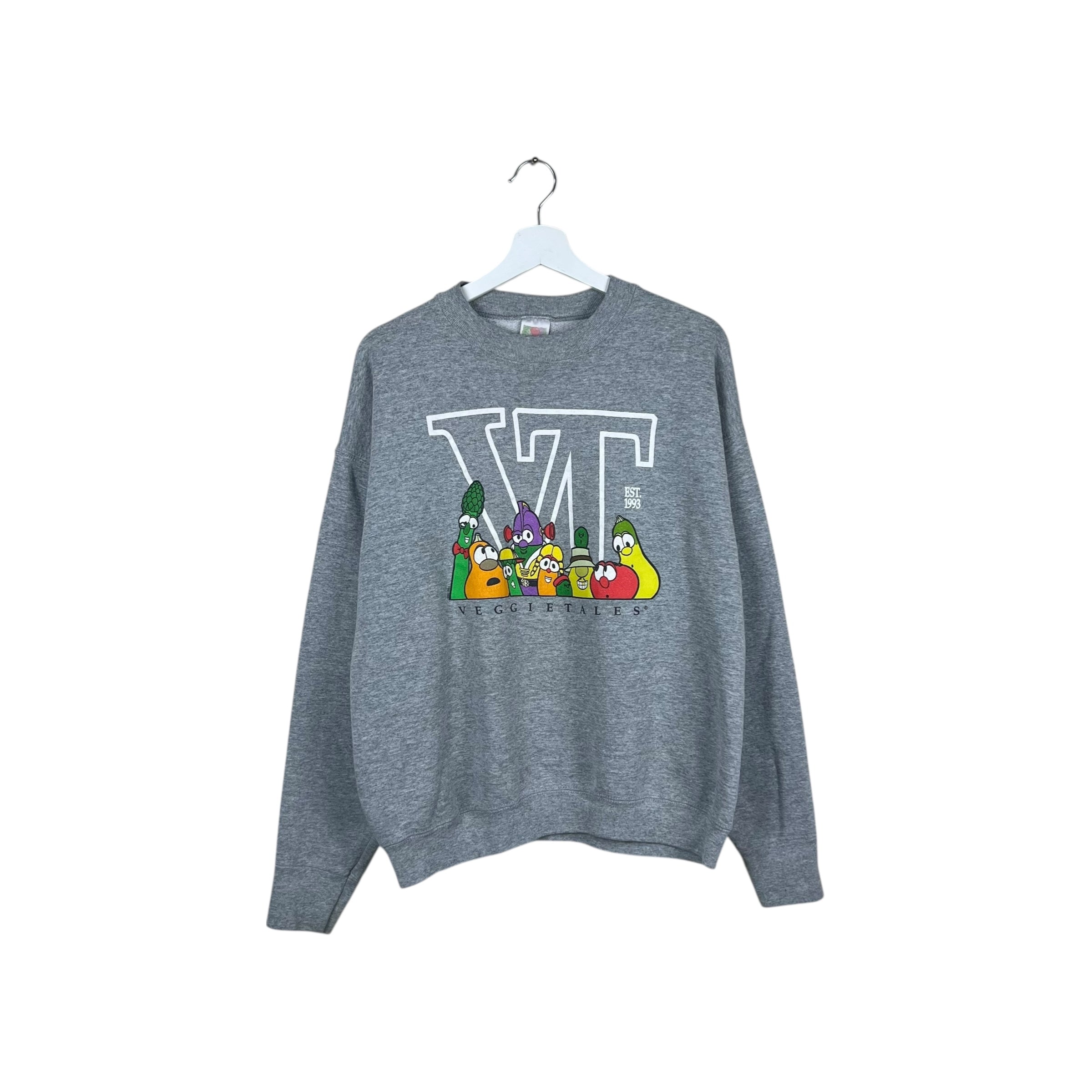 Vintage Veggie Tales Promo Crewneck Heather Grey